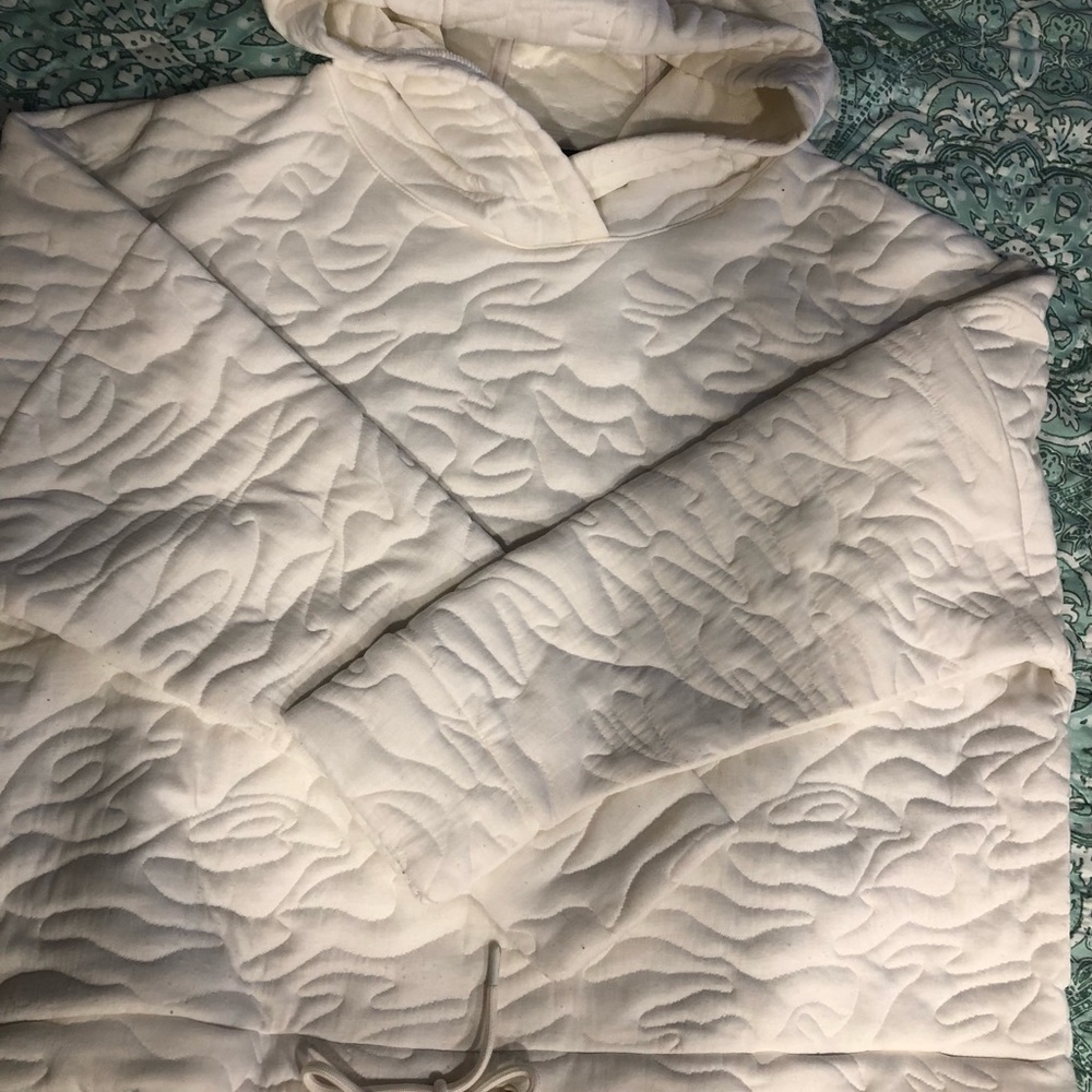 GAP FIT OFF WHITE QUILTED HOODIE - Picture 5 of 10
